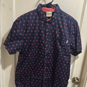 Men's Navy and Red Dravus Patterned Shirt